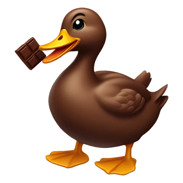 Duck eating chocolate  sticker