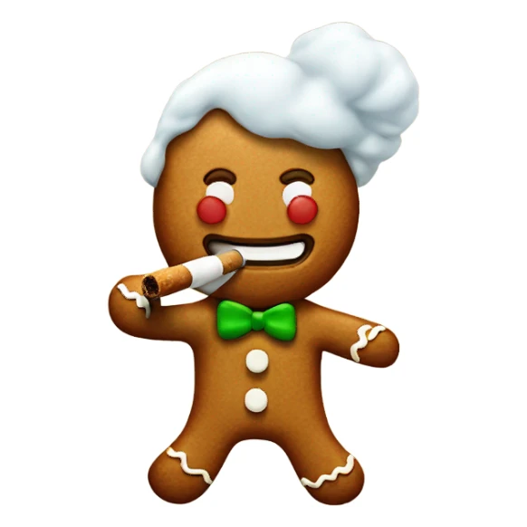 The gingerbread Man smoking  sticker