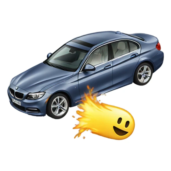 BMW getting hit by Mercedes sticker