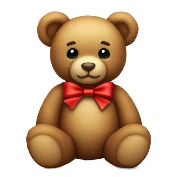 Teddy bear with a red bow sticker