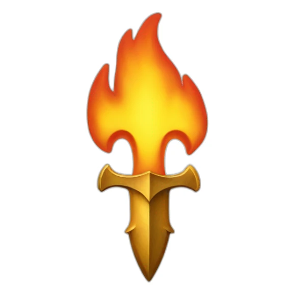 flame shaped as a ukrainian trident sticker