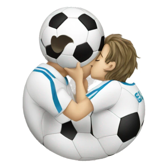 kissing a soccerball sticker