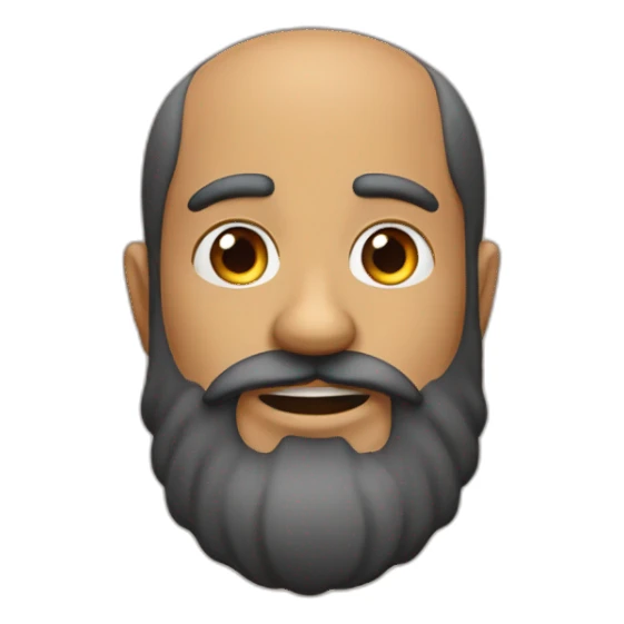 calvo con barba sonrie sticker