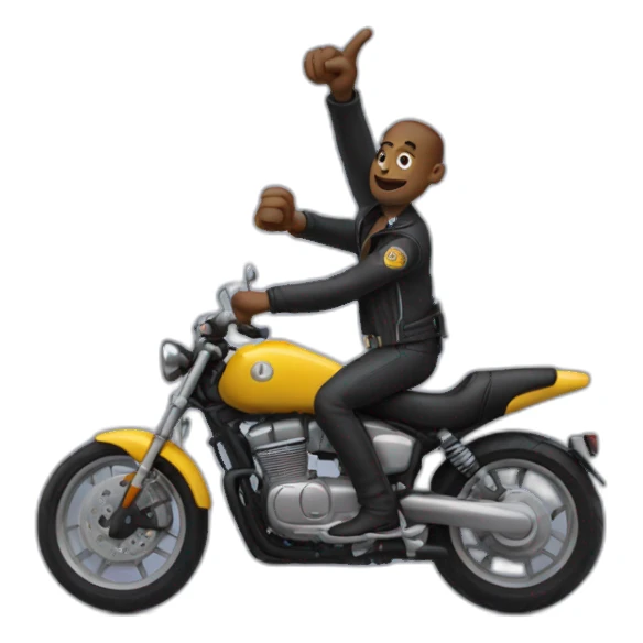 Biker doing the ‘I don’t know’ gesture sticker