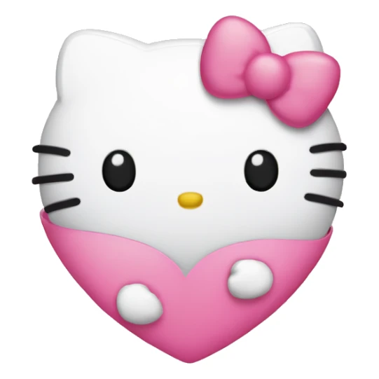 cute pink hello kitty heart sticker