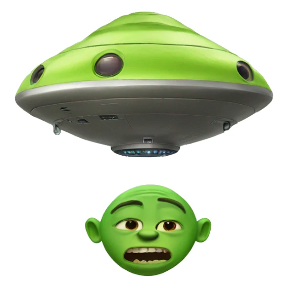 Ufo with shrek sticker