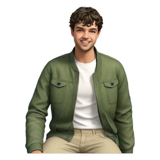 smiling boy in nature sticker