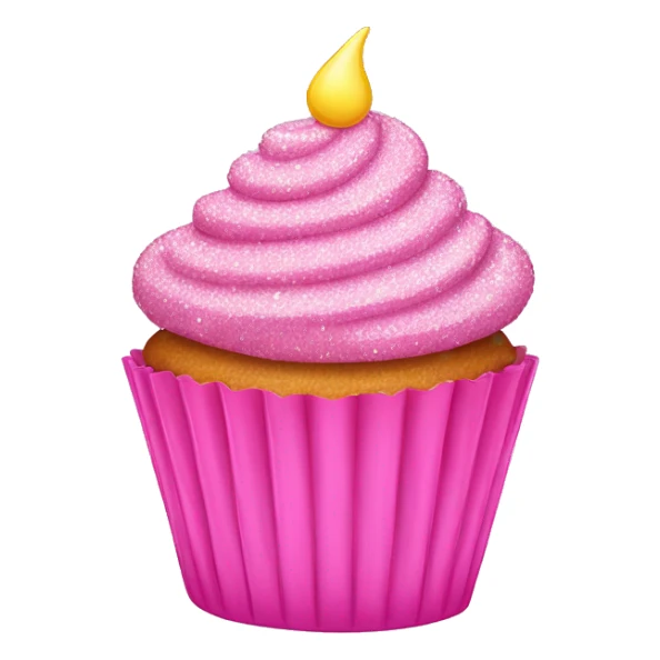 pink sparkly cupcake sticker