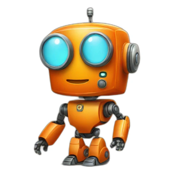 orange robot sticker