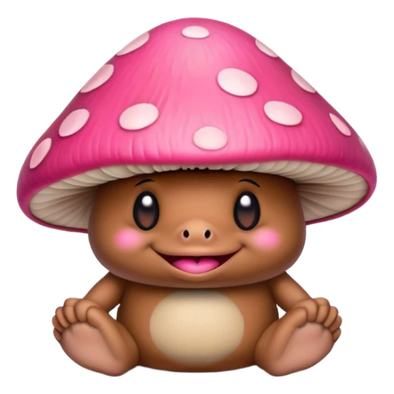 Pink mushroom troll sticker