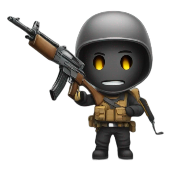 emotiguy with an AK sticker