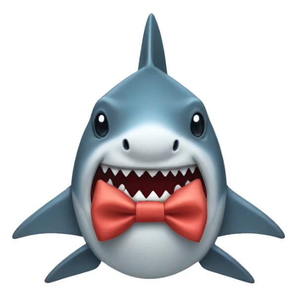 Shark wearing a bow sticker
