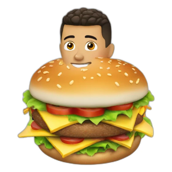 Ronaldo qui manger un hamburger sticker