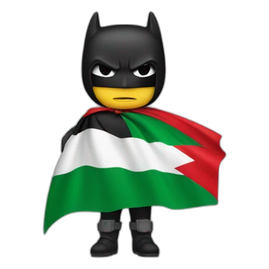 Batman with Palestine flag sticker