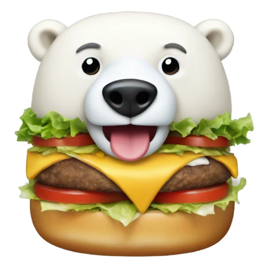 Polar bear as a burger sticker