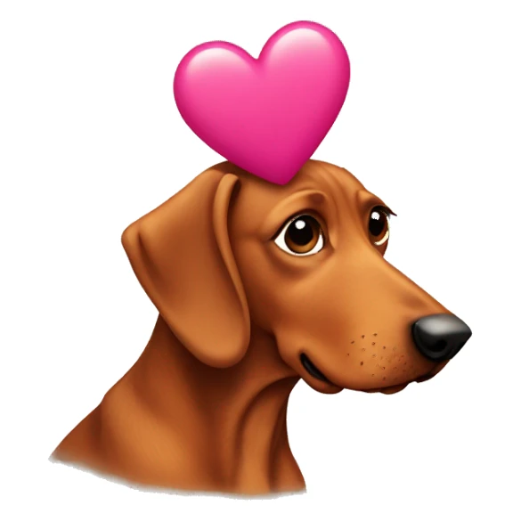 Teckel with a heart on his head  sticker