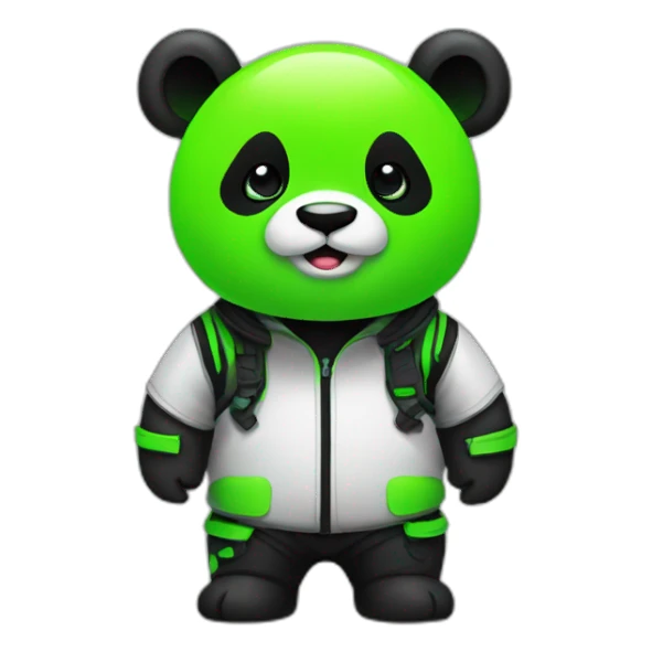 panda hacker neon green sticker