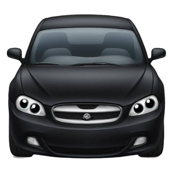 Black car with eyes sticker