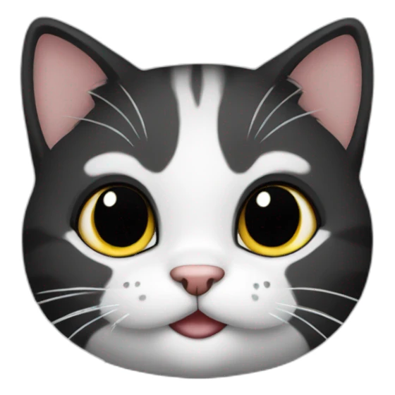 Cute little cat black sticker