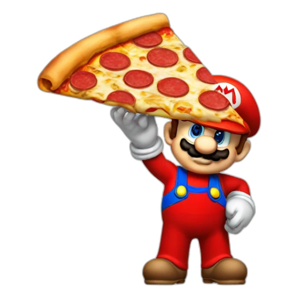 Mario qui mangr une pizza sticker