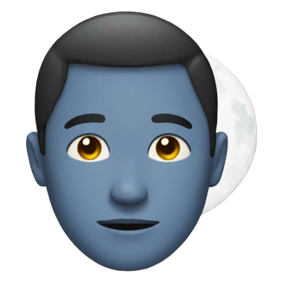 Guy with moon as head sticker