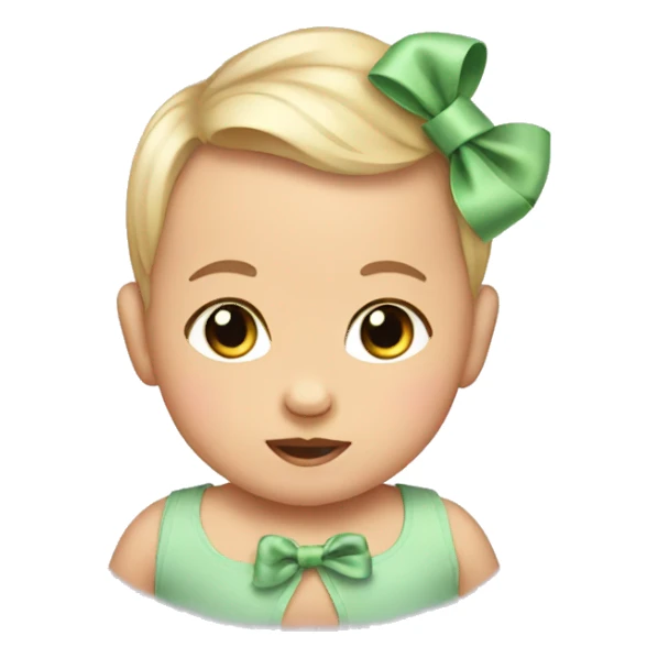 baby wearing bow sticker