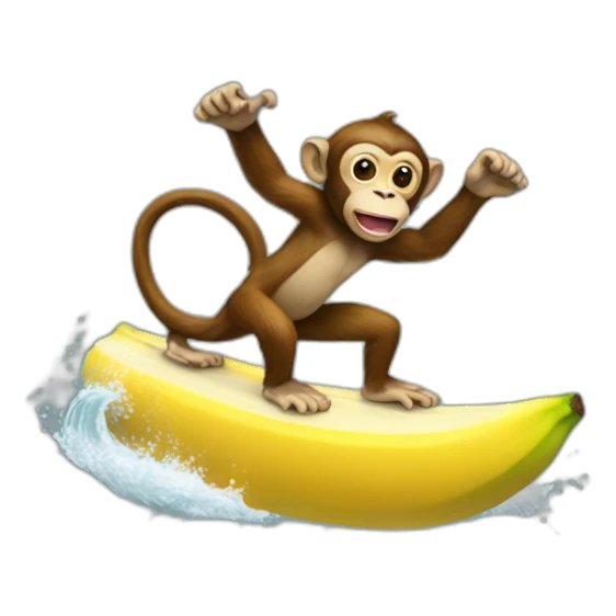 monkey banana surfing sticker