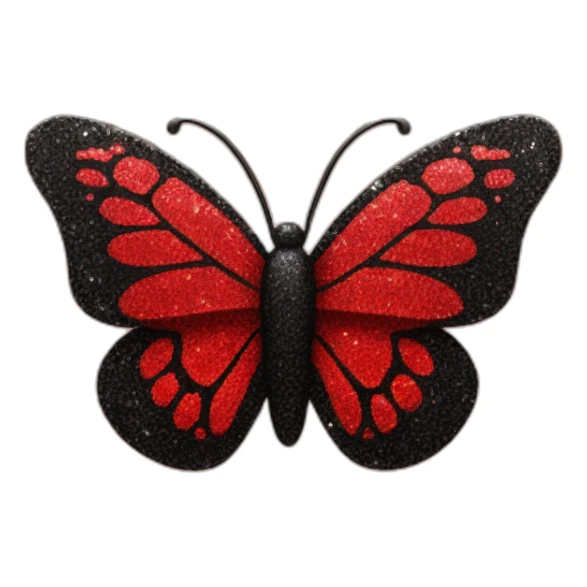 red and black glitter butterfly sticker