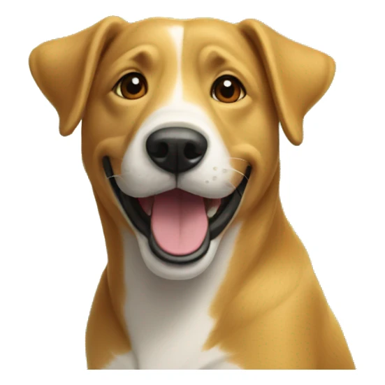 happy dog poses under tree sticker