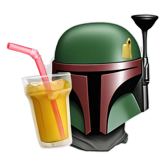 Boba fett drinking boba sticker