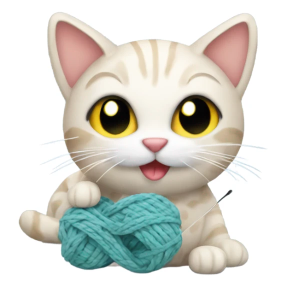 Cat that is crocheting sticker
