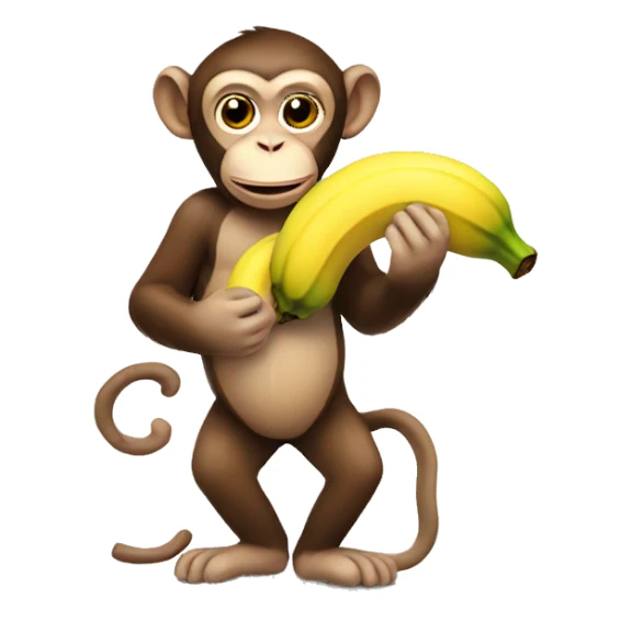 Monkey holding a banana sticker
