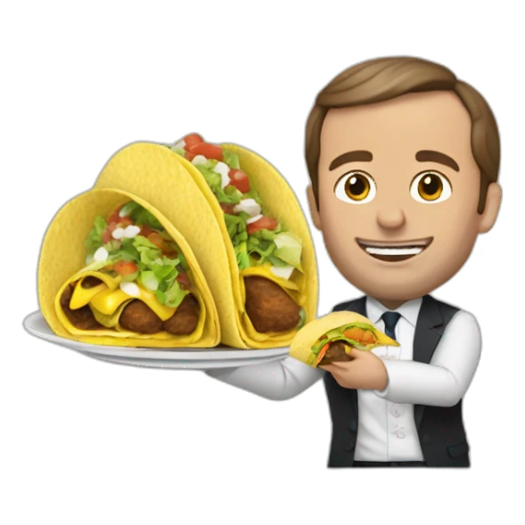 macron qui mange un tacos sticker