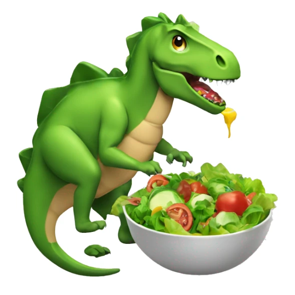 dinasour eating a salad sticker