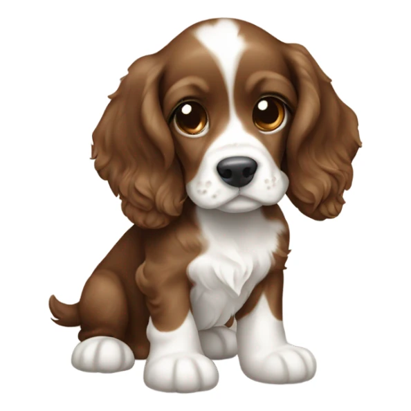 cocker spaniel puppy brown and white sticker