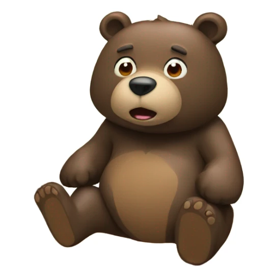 Bear pooping in woods sticker