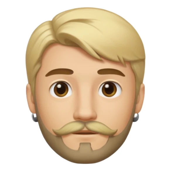 cute blonde guy with mullet and a dark beard with moustache sticker