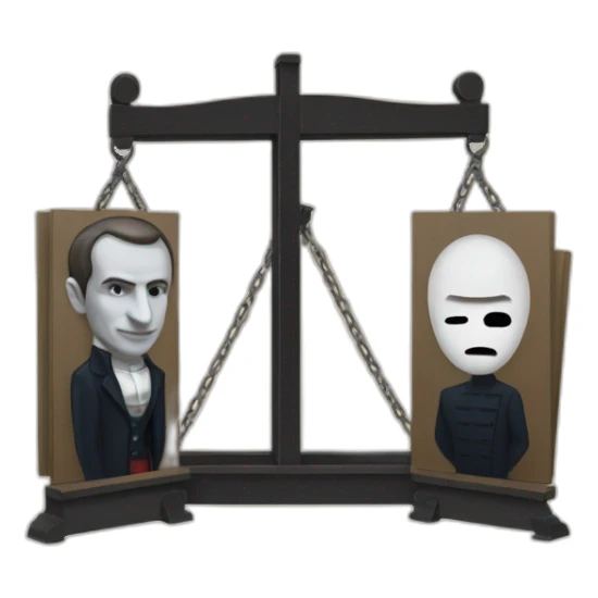 macron and french guillotine sticker