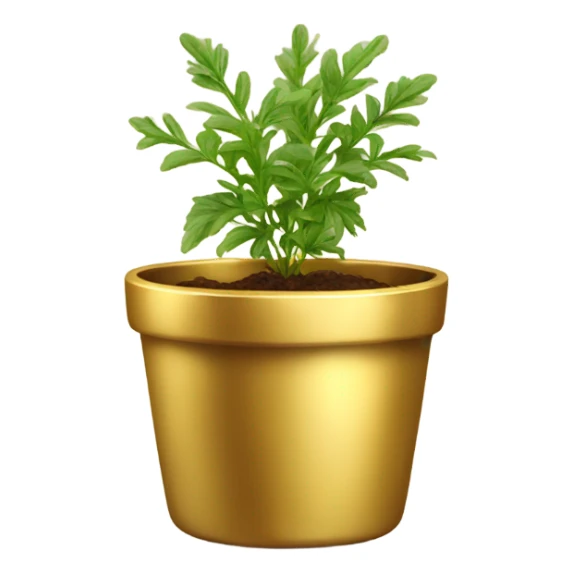 Herb in gold pot sticker
