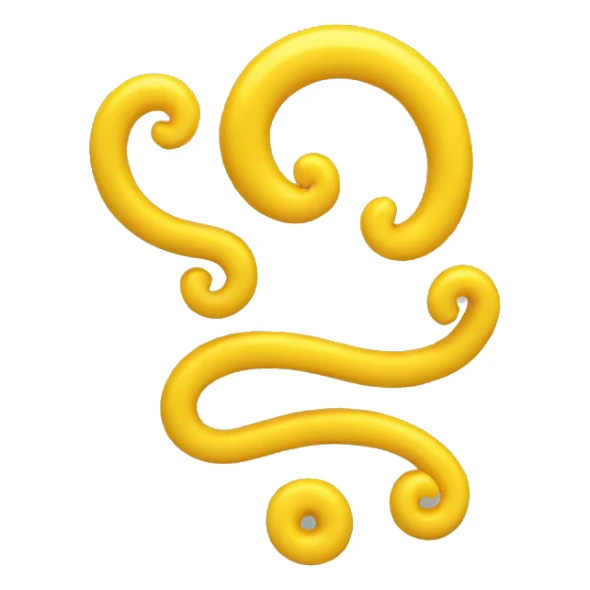 curly loop yellow color sticker