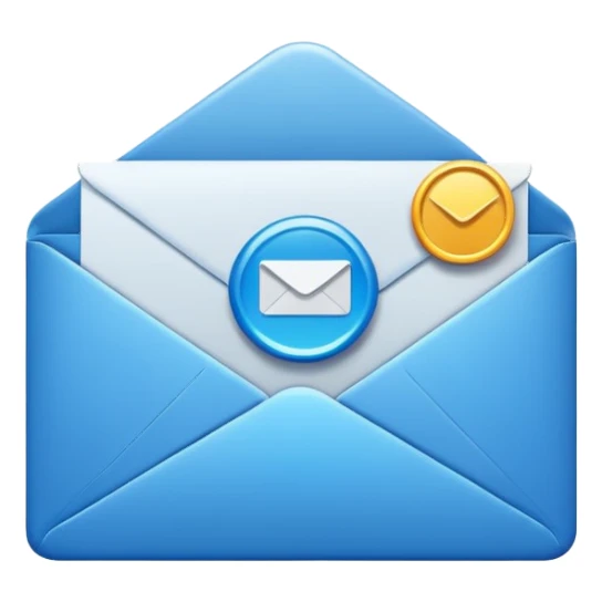 email icon, envelope with notification badge sticker