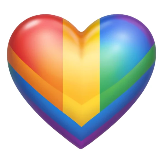 rainbow pride heart with soft drop shadow sticker