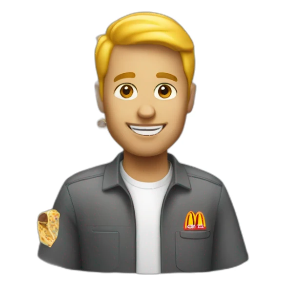  white worker at mcdonalds sticker