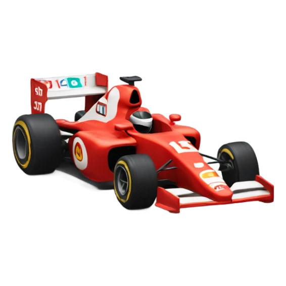 Red formula one car with number 16 sticker