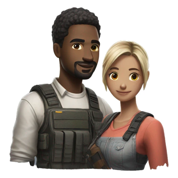 couple playing pubg mobile sticker