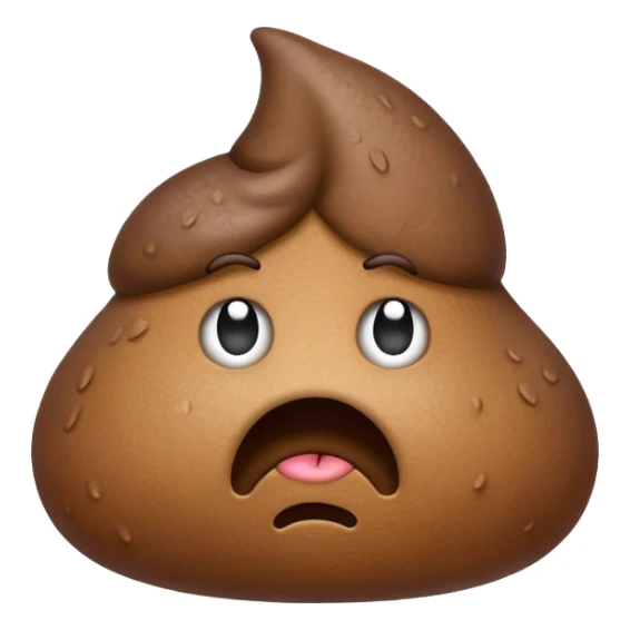 sad disappointed poop character sticker