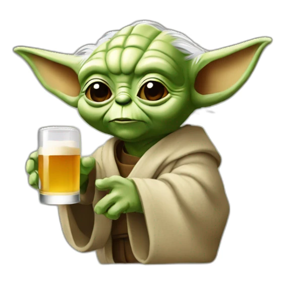 Yoda qui boit une bière sticker