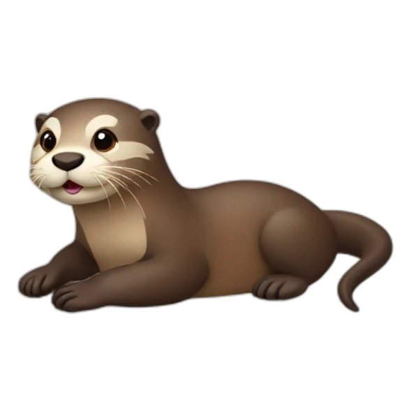 otter with a flash sticker