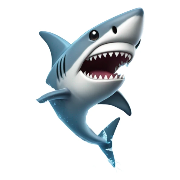 shark crashing out sticker