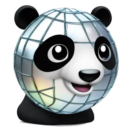 Panda disco ball sticker